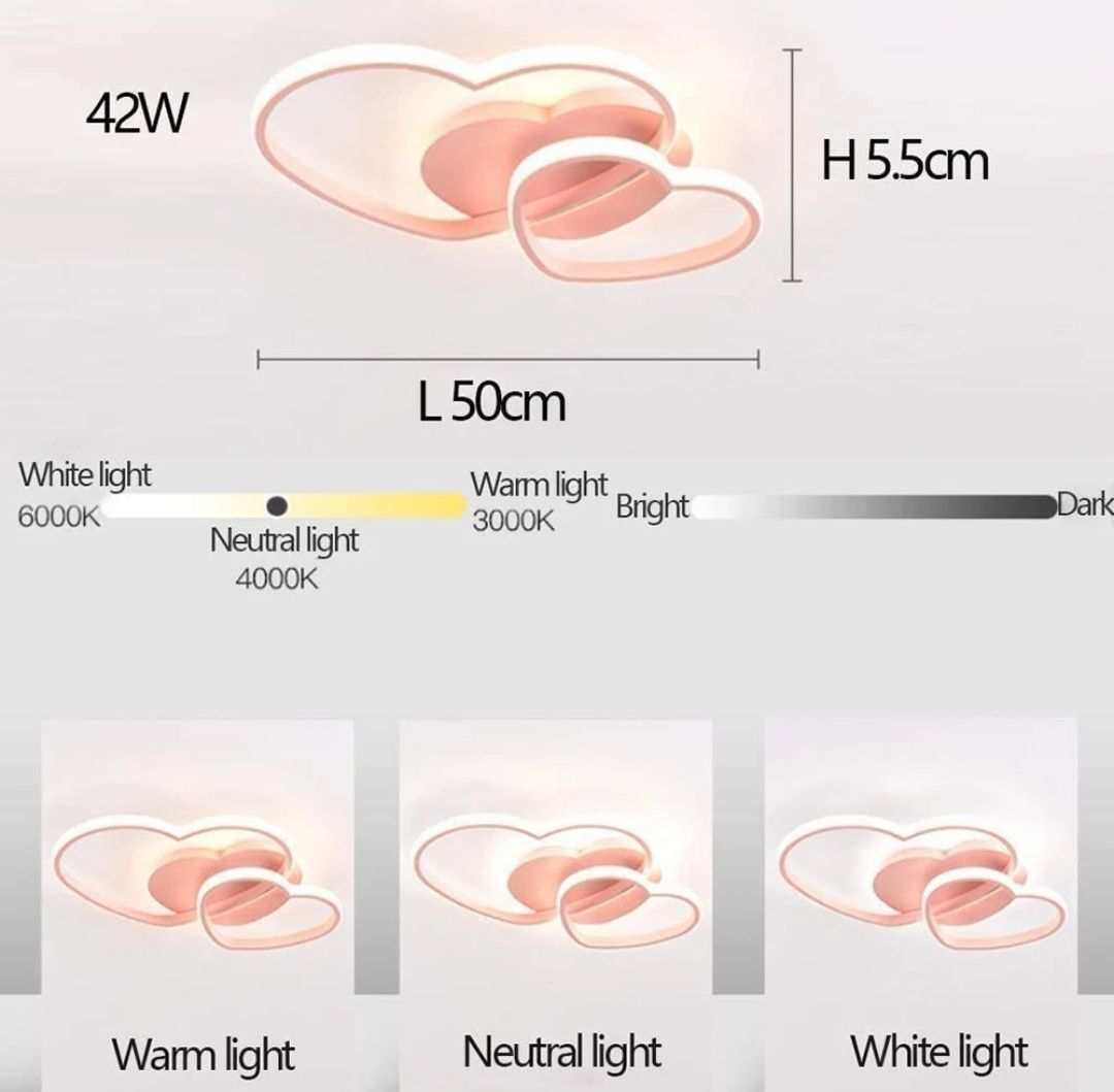 Три сърца Осветление за таван бели 42 W