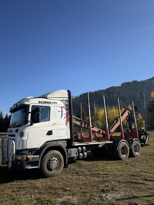 Scania R500 6x4 forestier, macara Loglift