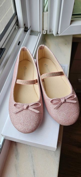 Balerini roz cu fundiță pentru fete - LC Waikiki