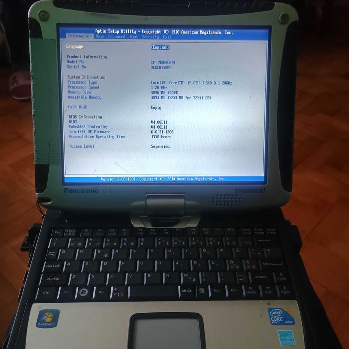Laptop Panasonic CF 19 win 10