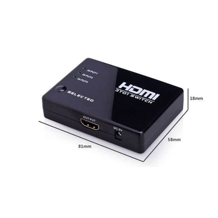 HDMI суич 3 към 1 с дистанционно управление / HDMI switch