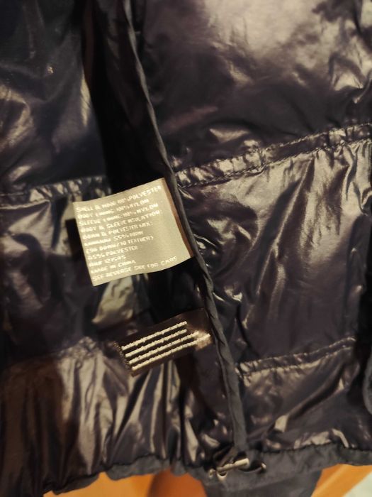 Geaca jacheta puf si pene 54 XXL Michael Kors premium albastru inchis