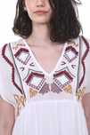 Rochie Newt, cu broderie deosebita, alb