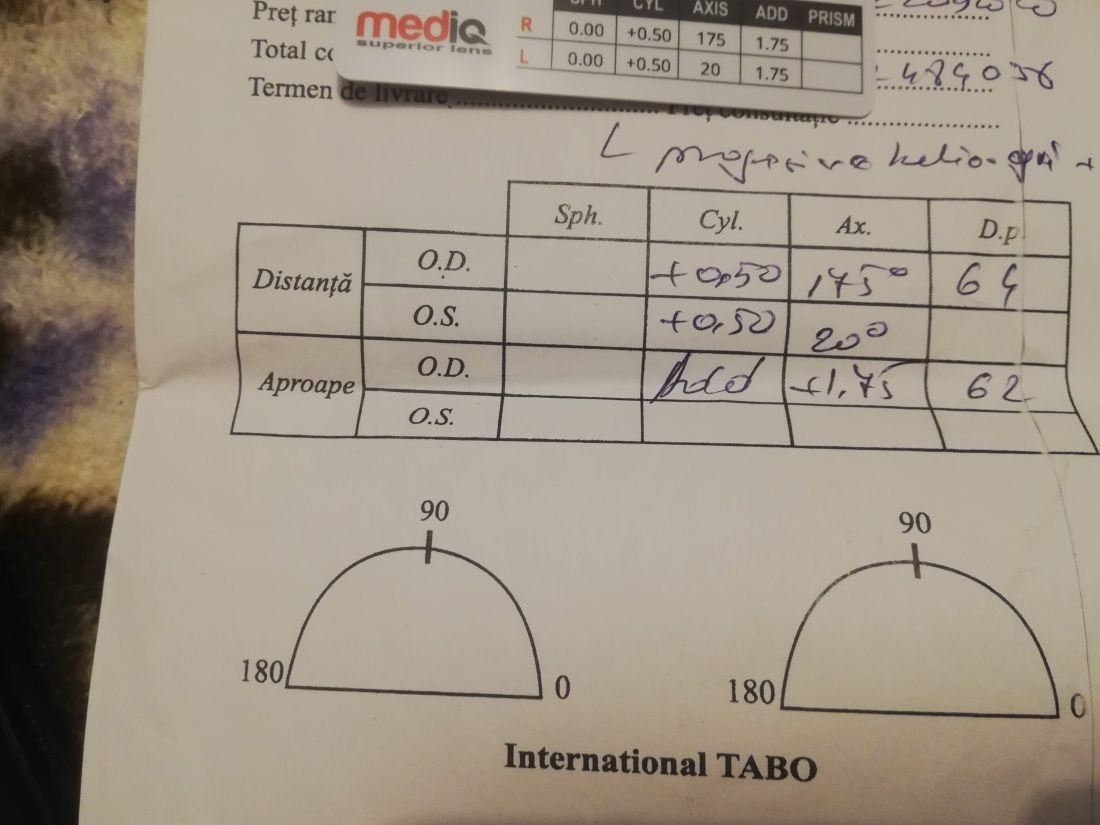 Ochelari de vedere(distanță +aproape) cu toc+batista specială