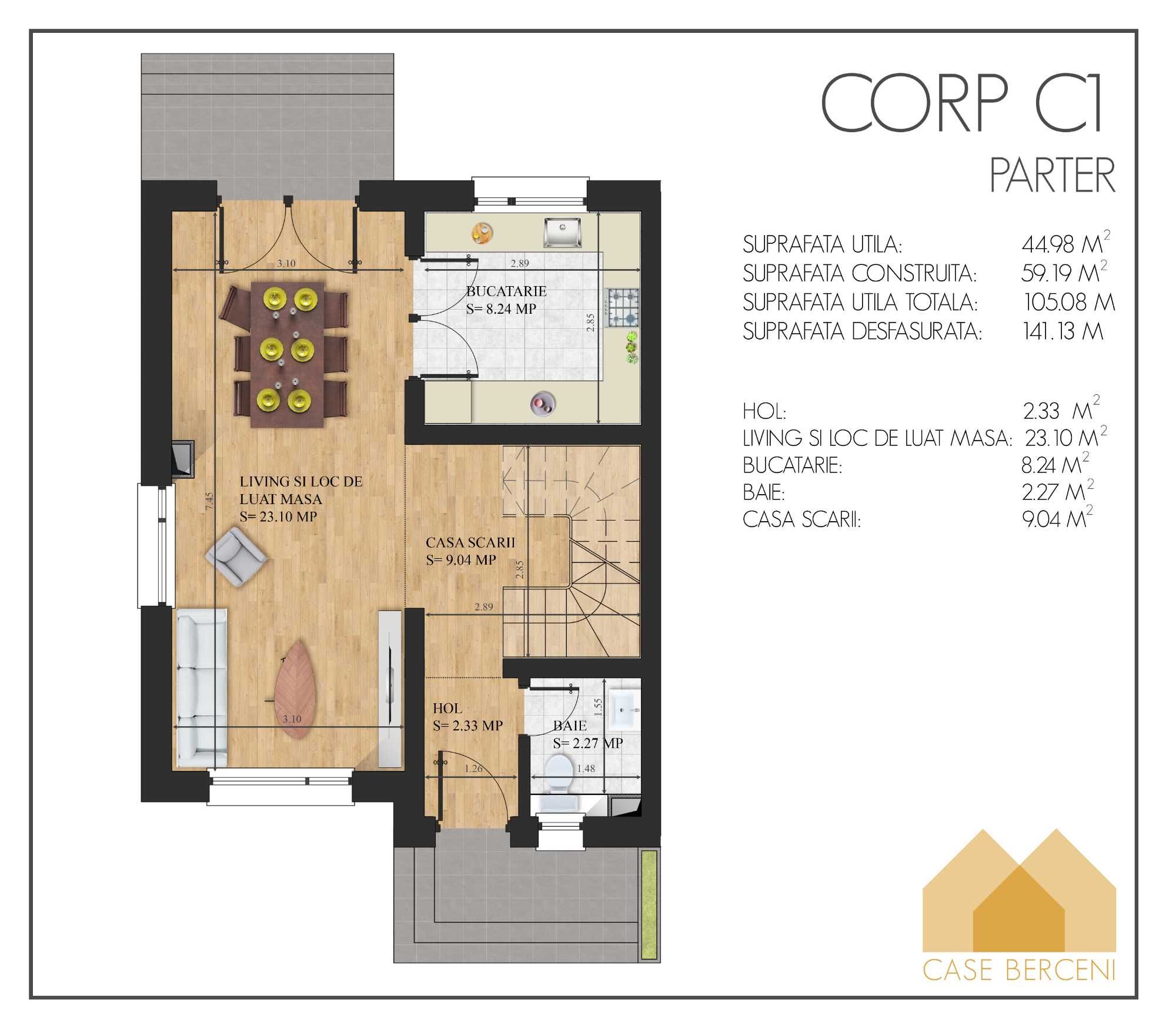 Casa 3 Dormitoare + Living + Bucătărie | Lux | Mutare imediată