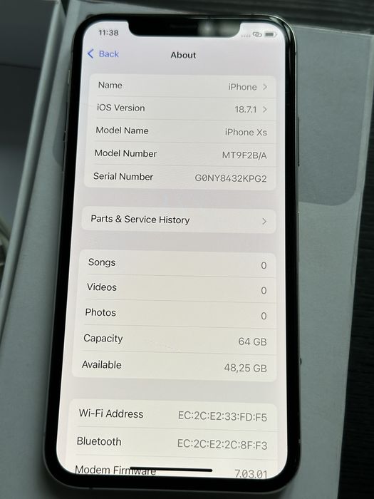 Iphone XS 64GB alb cablu incarcare huse stare buna neverlocked