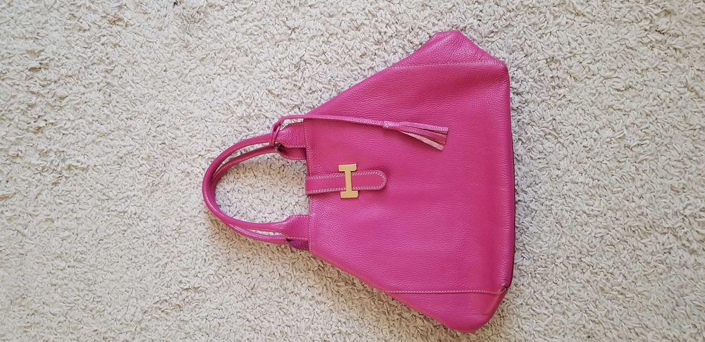 geanta piele fucsia