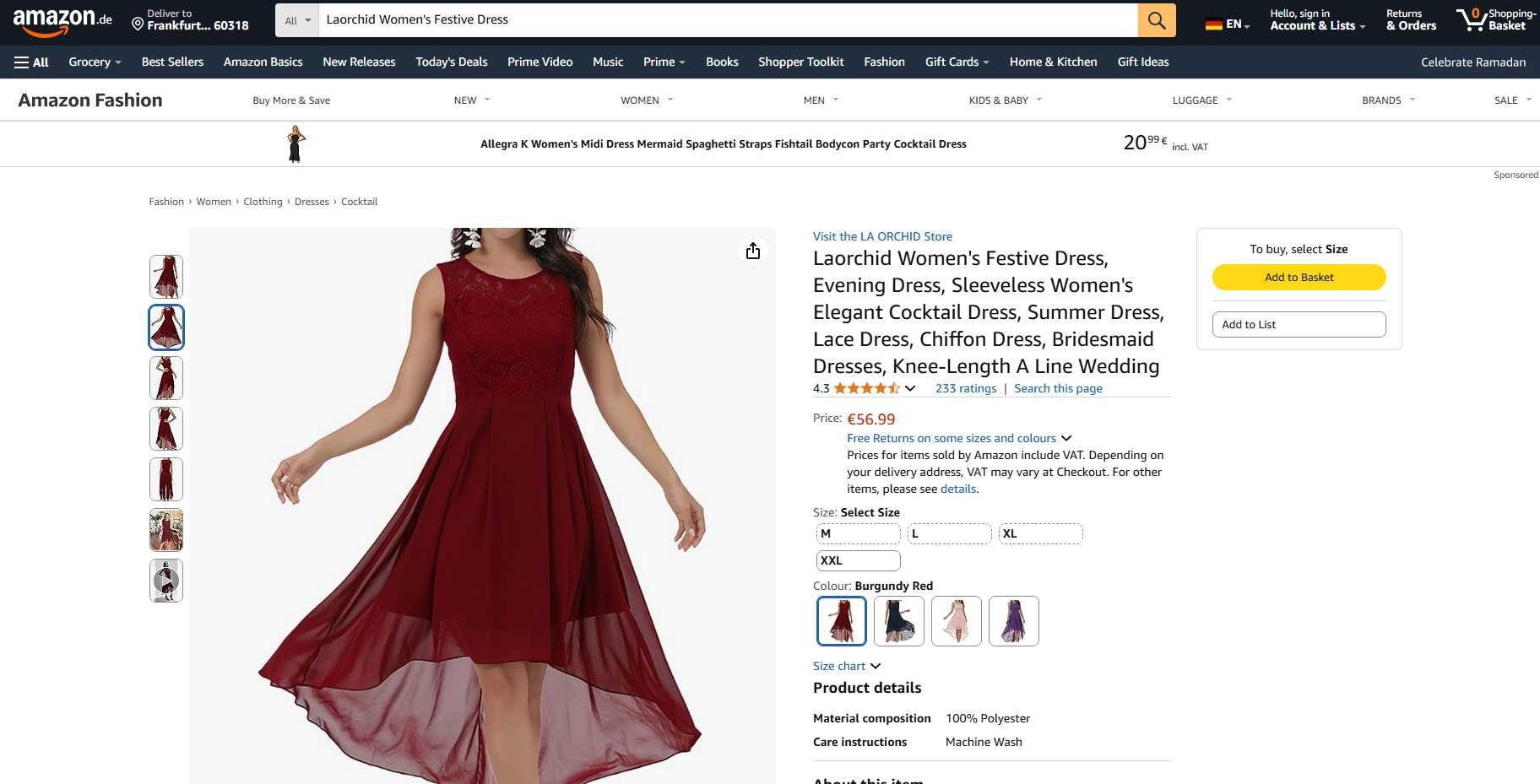 Rochie de seara eleganta, Burgund-Rosu, dantela, REDUSA de la 280RON