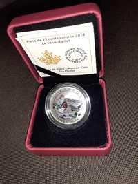 Moneda CuNi 2014 25-cents Pintail Duck, din seria "Ducks of Canada"
