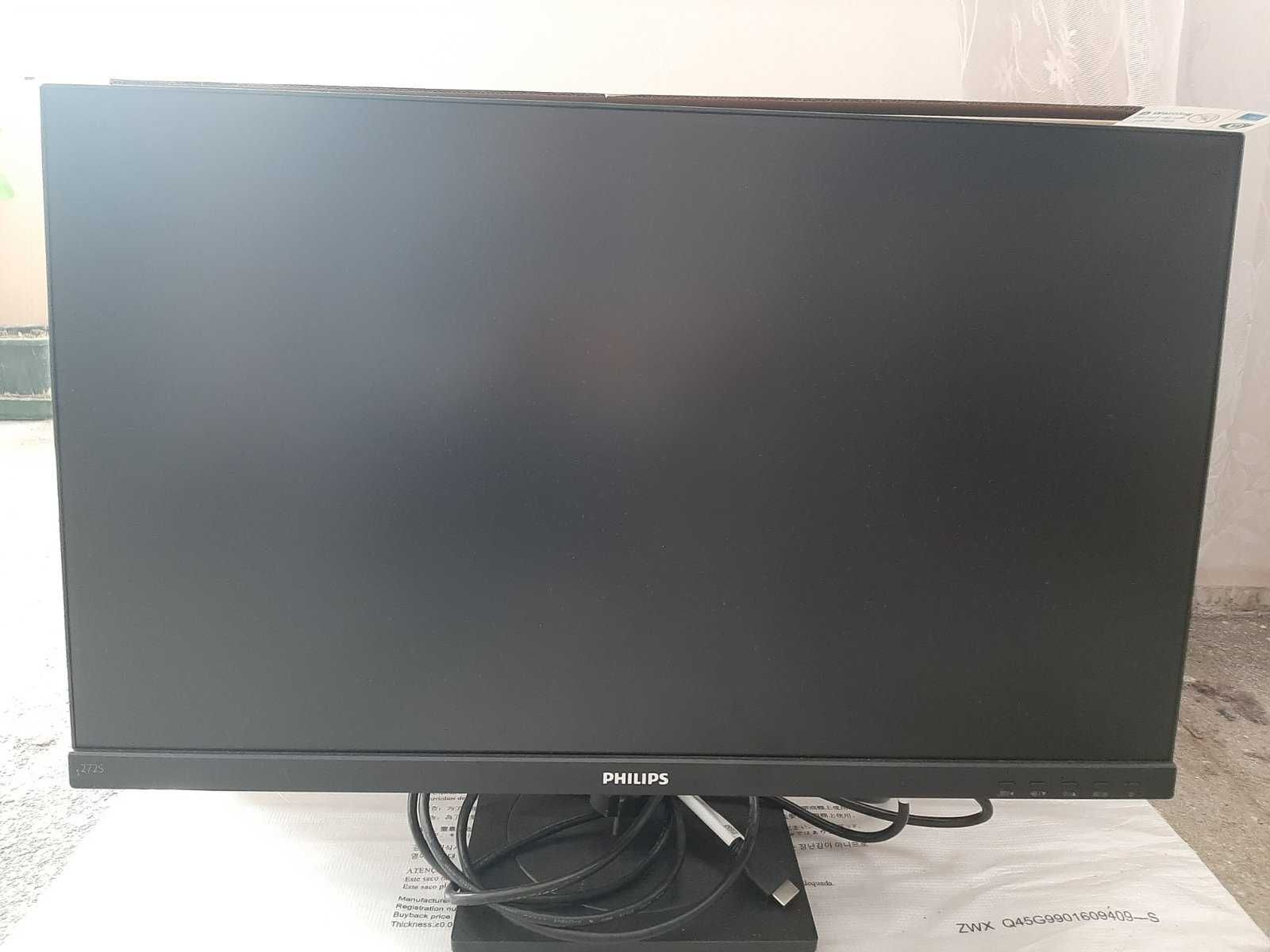 Монитор Philips 27'', FHD, черен КАТО НОВ