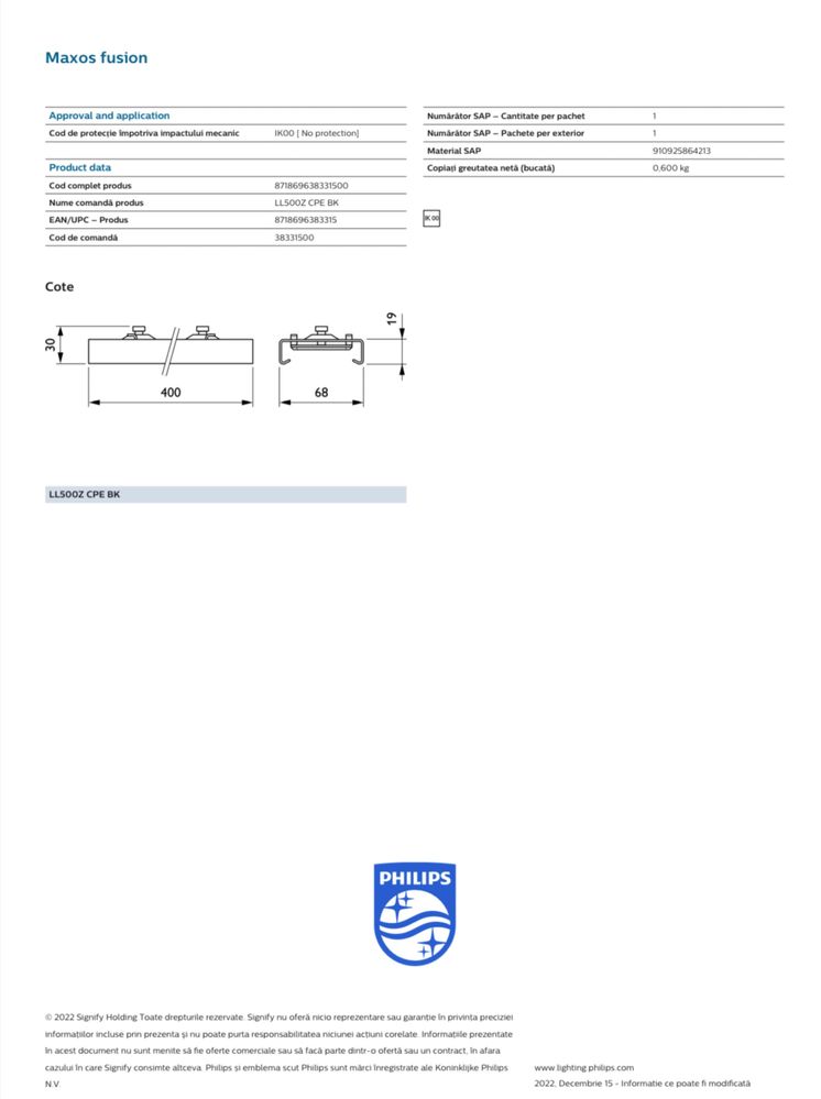 Philips Maxos fusion LL500Z suport prindere