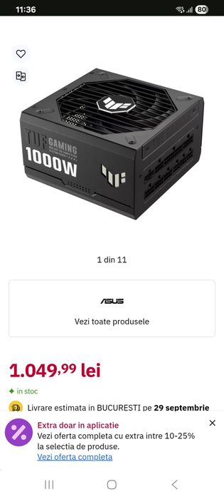 Vand sursa asus tuf 1000w modulara
