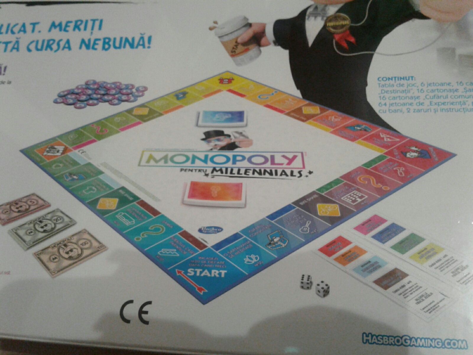 Monopoly pentru Millennials, joc de societate,8+, original Hasbro, nou