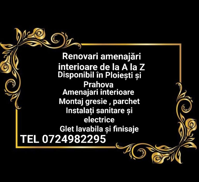 Amenajări interioare /Renovări apartamente. Meseriași finisaje