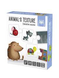 Puzzle educativ Montessori - Texturile animalelor