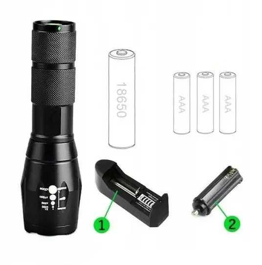 Lanterna tactica de buzunar cu 5 moduri de iluminare, aliaj aluminiu