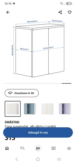 2 Corpuri suspendate Ikea Smastad