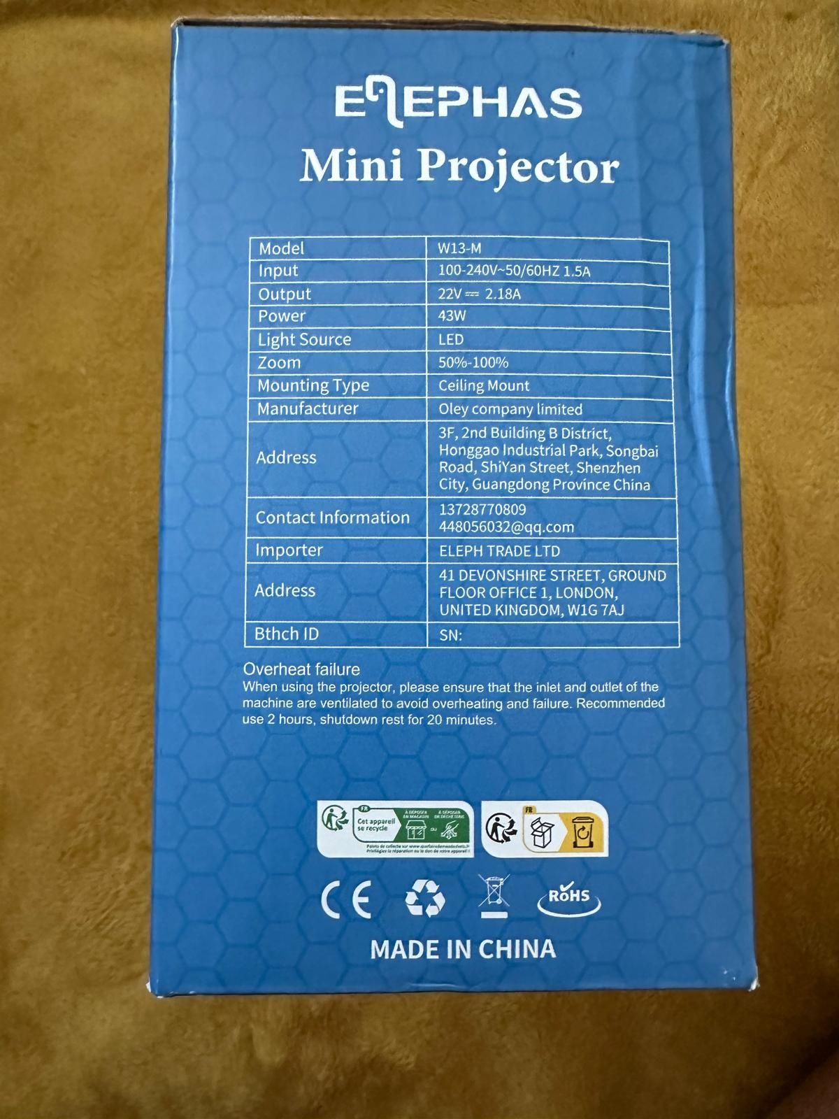 Mini proiector Elephas W13 m