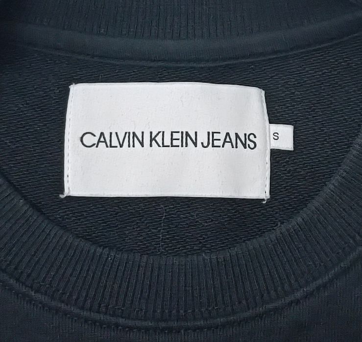 Calvin Klein Jeans оригинално горнище S памучна черна блуза