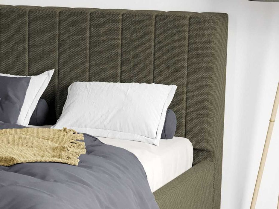 Pat Tapitat Adam Olive Eden 12 cu lada depozitare 140/160/180x200