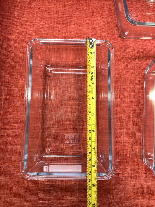 Vas termorezistent, 1,4litri sticla termica, dreptunghiular 4 buc