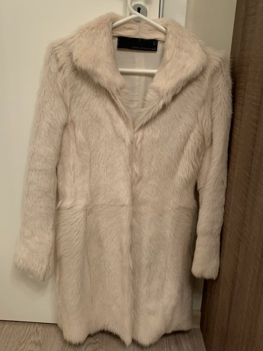 Палто от естевена агнешка кожа на Zara