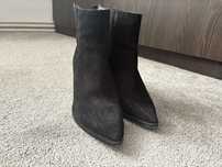 Botine negre cu toc confortabil