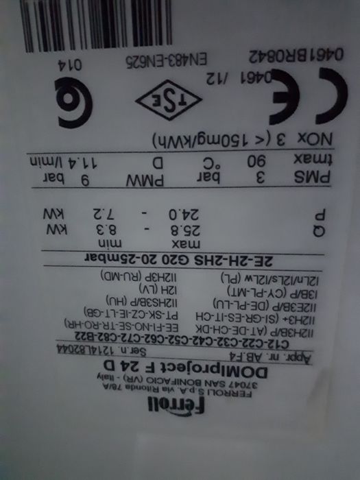 Piese centrala termica Ferroli Domiproject