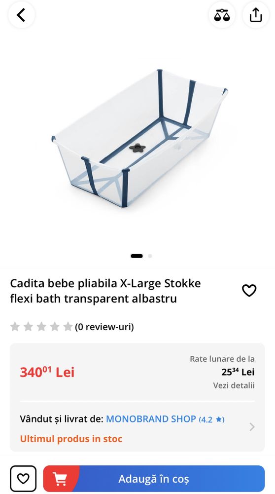 Cadita bebe stokke bebelusi 0-6 luni