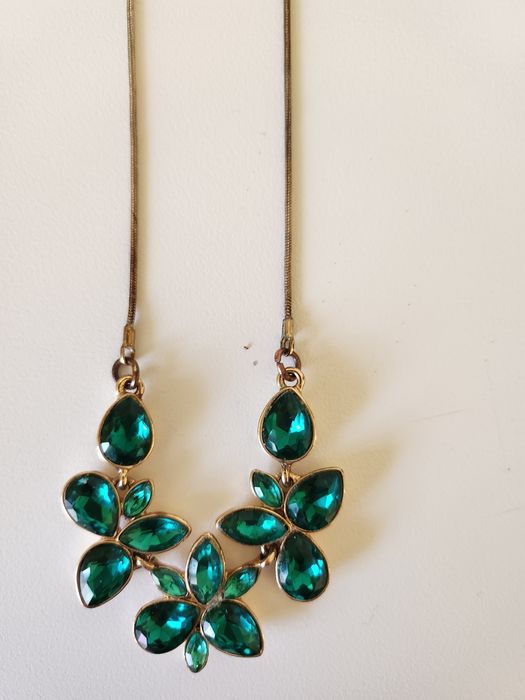 COLIER de Turcoaze cu smaralde verzi originale