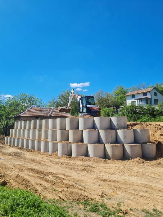 Бетонни пръстени, изграждане на септични ями и герани.