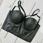 Bustieră / corset din piele ecologică – negru