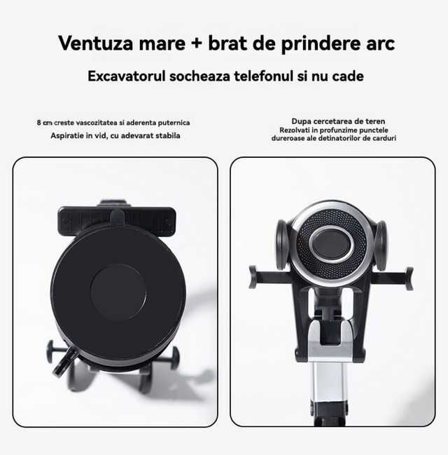 Vand Suport auto multifunctional, ventuza, stabilizare triunghiulara