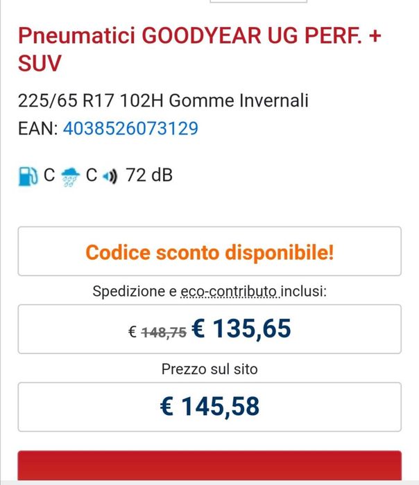 Зимни гуми за джип/Goodyear UltraGrip Performance+ SUV 225/65 R17 102H