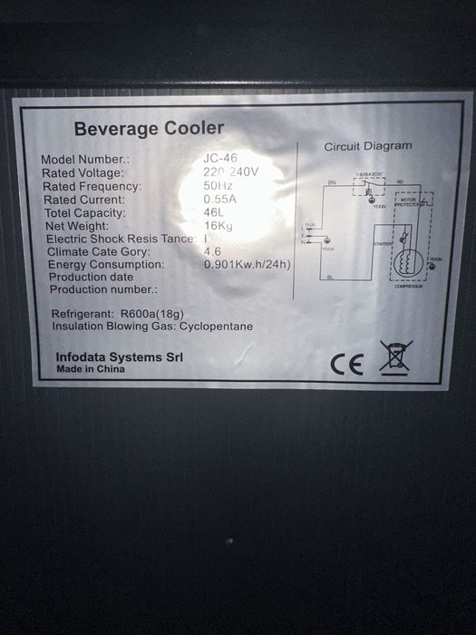 Racitor bauturi, nou, 46 litri, raceste de la 5 grade.