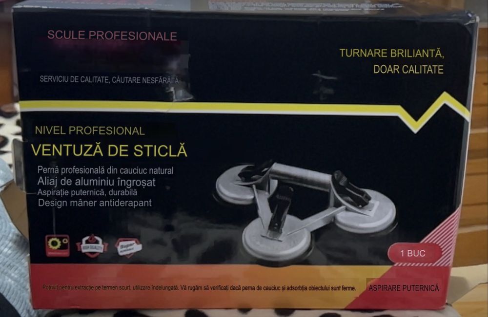 Ventuza din alumininu 3 capete pt gresie,faiante,sticlă. 33/23/18.5 ms