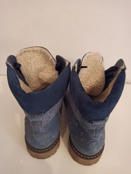 Bocanci din piele naturală cu imprimeu multicolor mărimea 36