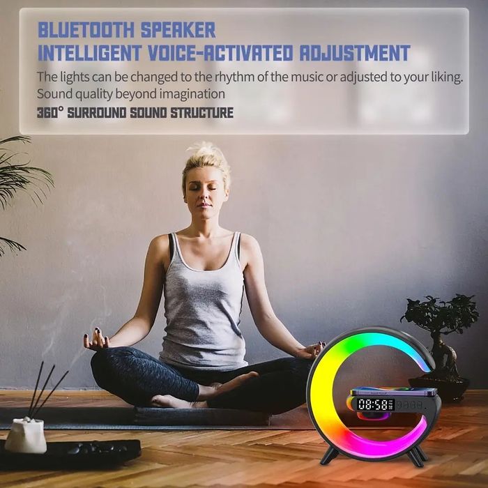 Lampa Smart LED RGB si Incarcator Rapid Wireless 15W, Bluetooth