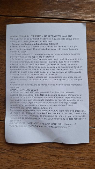 De vânzare Bocanc Kayland Grand Tour GTX purtați o singura dată