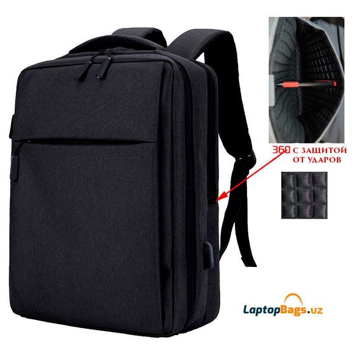 рюкзак подходит для всех ноутбуков. модель с защитой 3D