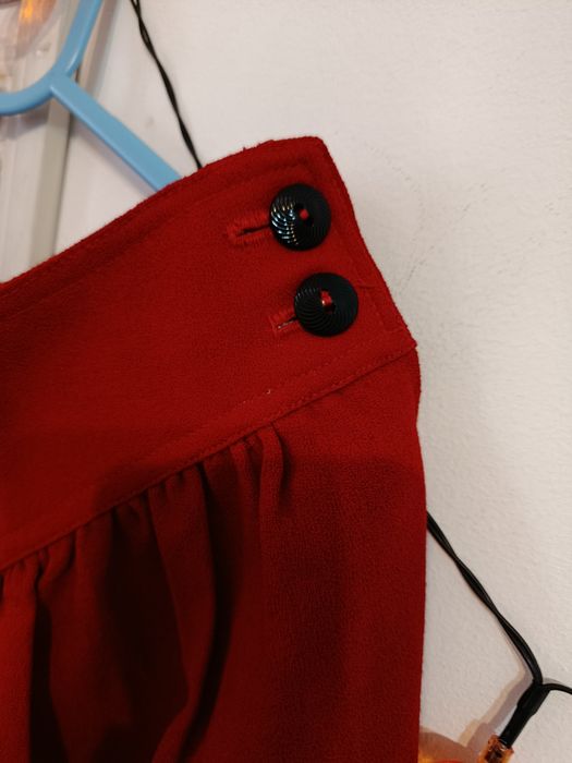 Fusta midi roșie vintage eleganta mărimea S sezon rece dama 36