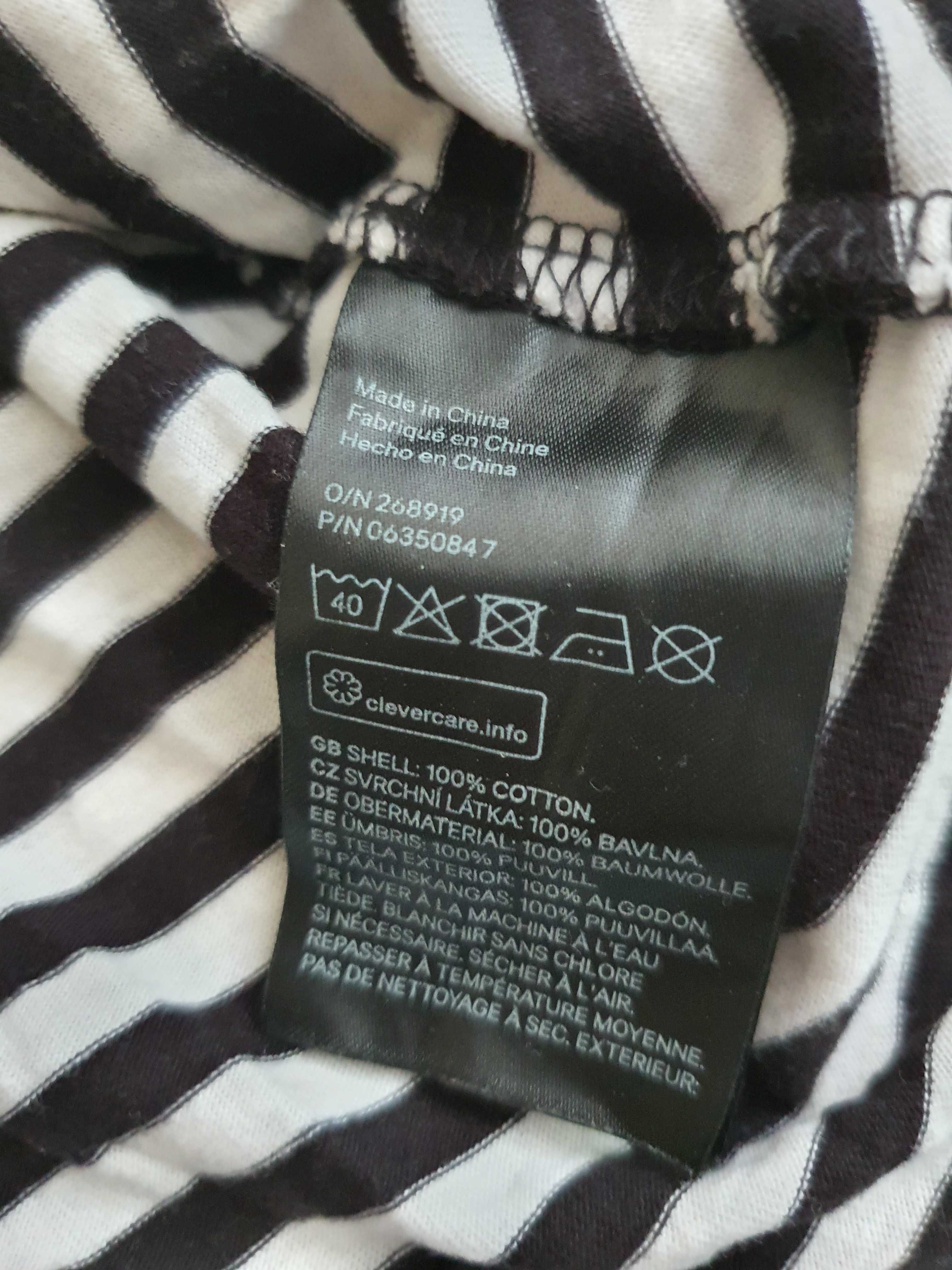 H&M DIVIDED Блуза с Дълъг Ръкав - Черно/Бяло, М