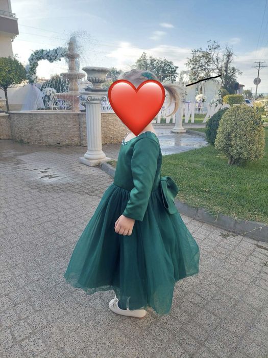 Детска зелена рокля
