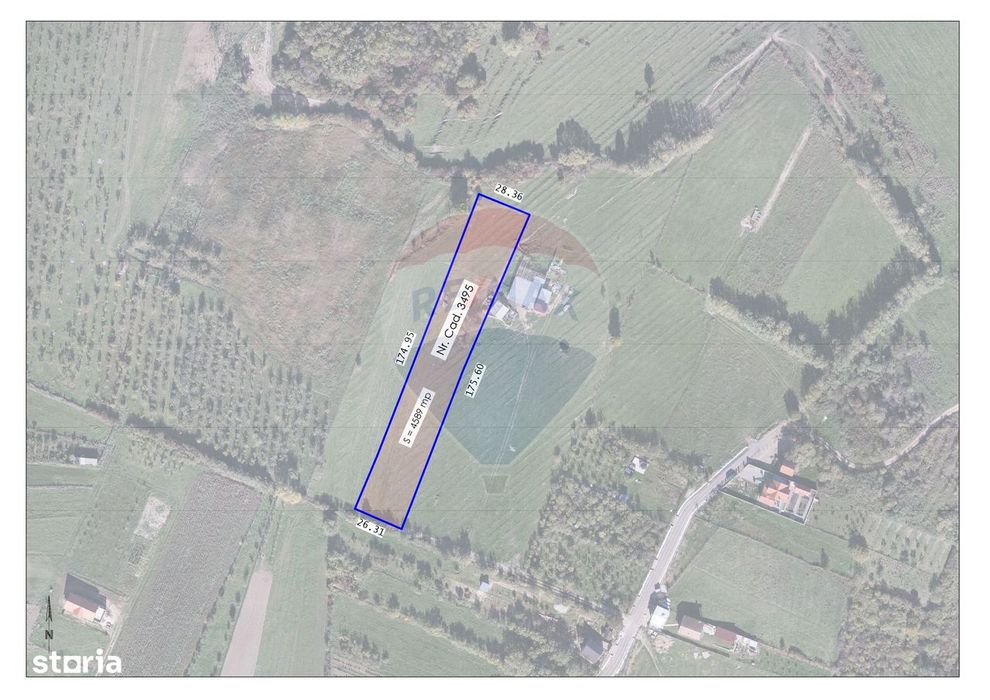 Teren intravilan 4589 mp de vânzare în Cordău, Băile Felix-1 Mai