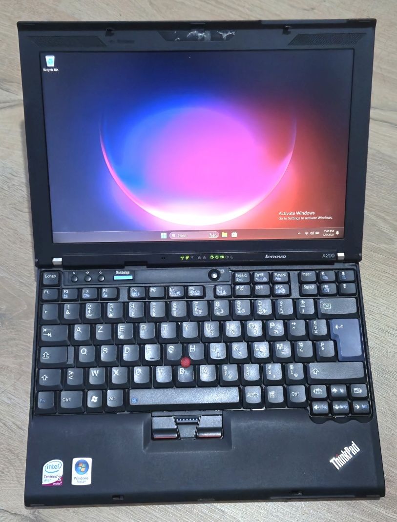 Laptop Lenovo x200 Intel Core 2 Duo P8400 4GB Windows 11