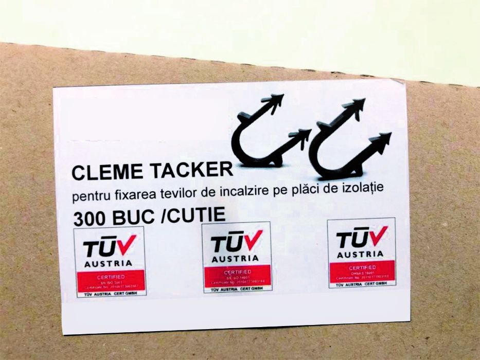 Cleme Tacker - TUV Austria pt tevi la diametrul 14, 16 și 20 mm