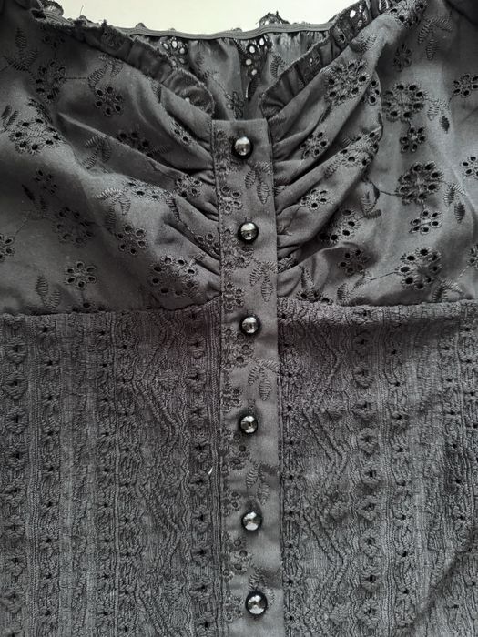 черна блуза/риза с къс ръкав