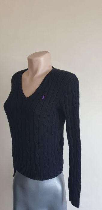 POLO Ralph Lauren Cable Pima Cotton V - Neck M ОРИГИНАЛ Дамски Пуловер