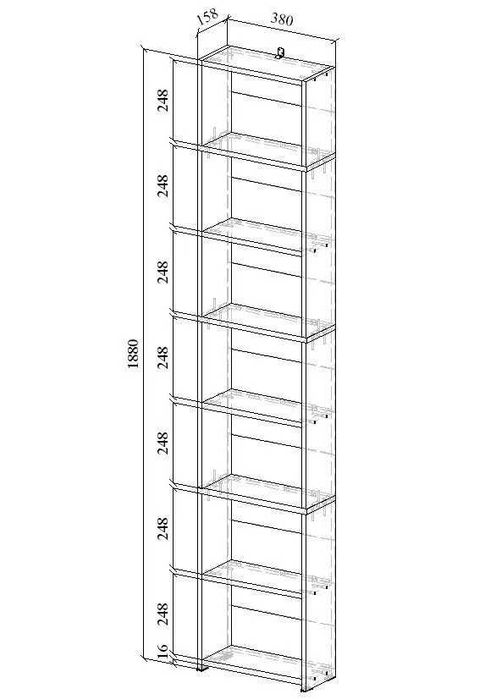 Стеллаж, 38х15.8х188 см