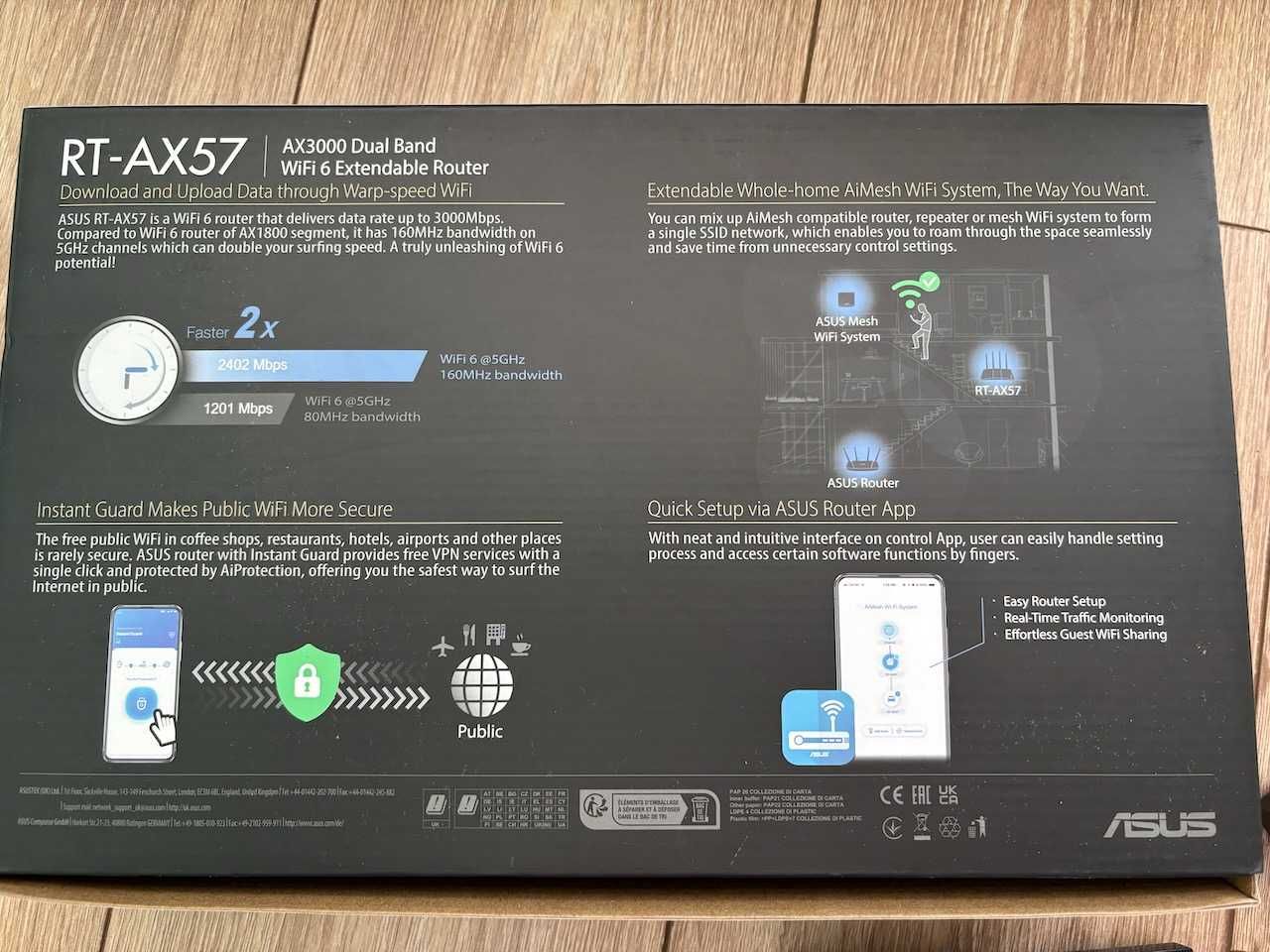 Рутер ASUS RT-AX57 Dual-band, WI-FI 6, Gigabit